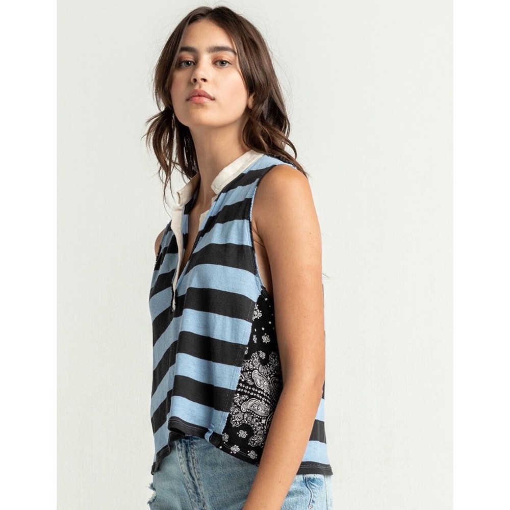 Free People Doing It Rugby Collared Tank Top